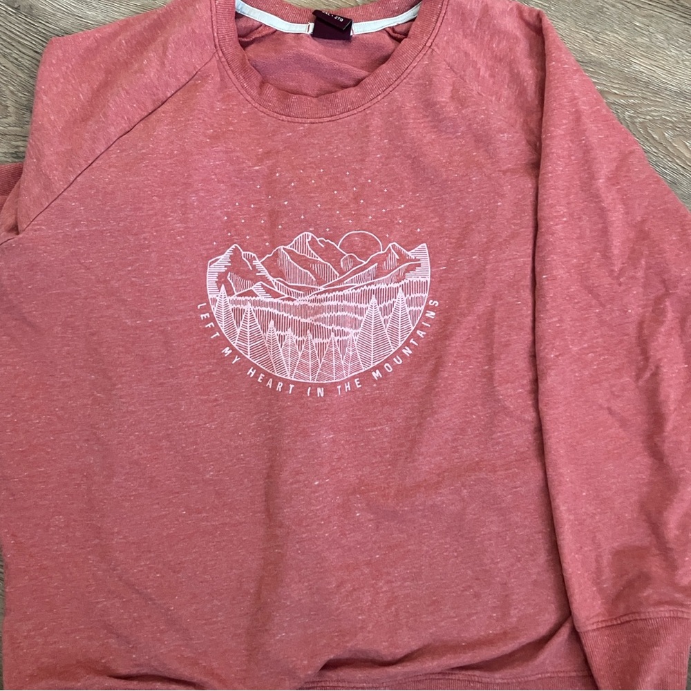 Women's Heathered Pink Crew Neck Sweater 2XL